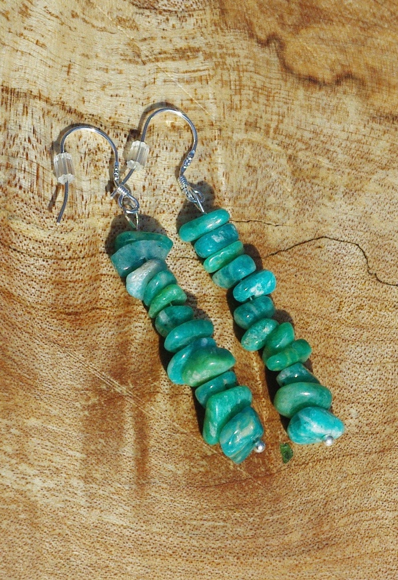 Amazonite Stone Earrings  Natural Stone Earrings  Aqua Stone image 0