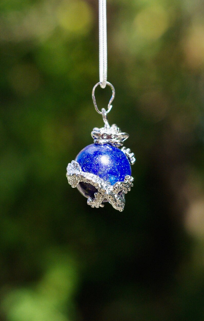 Lapis Lazuli Dragon Pendant on a Sterling Silver Chain Blue Stone Dragon Healing Crystal Chinese New Year image 7