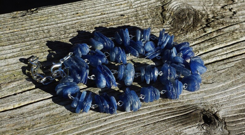 Kyanite Necklace Denim Blue Stones Raw Crystals image 7