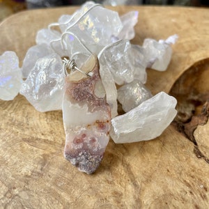 Freeform Stone Necklace Mexican Crazy Lace Agate Pendant Natural Gemstone Healing Crystal image 2