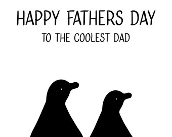 Fathers day print, penguin print, digital print, digital download, home decor, positive quote, penguin lover, fathers day gift
