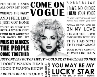 Madonna Lyrics Etsy Madonna Lyrics Etsy