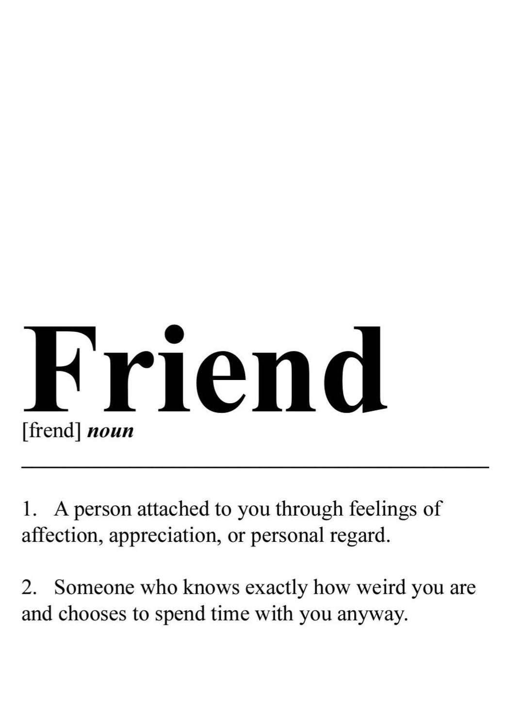 Friend Definition Print, A4 Print, Gift for Him, Partner, Design