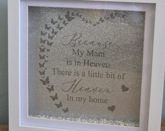 Memorial shadow scatter crystal box frame, memorial gift, miss you, funeral poem, remembrance poem, bereavement gift, sympathy, heaven home,
