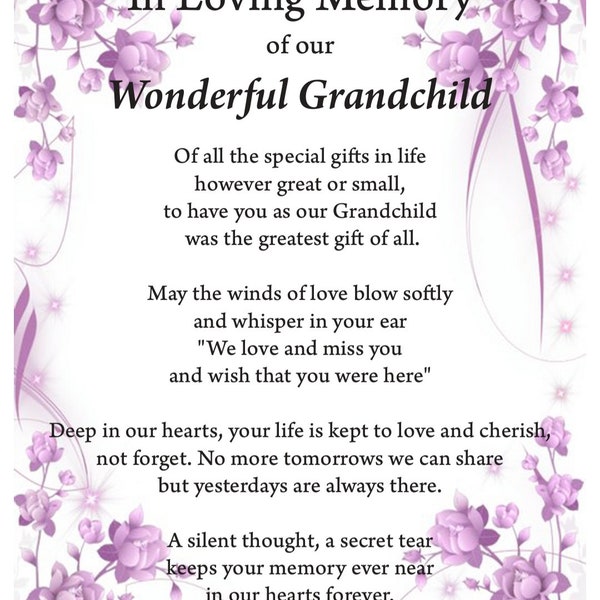 Grandchild Poem - Etsy