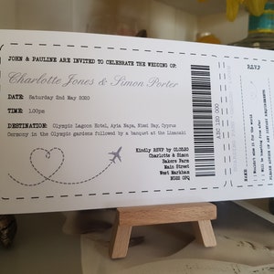Bordkarte Hochzeitseinladungen, Hochzeit im Ausland, Strandhochzeit, Hochzeitseinladungen, Landhochzeit, Flugticket einladen, Reisethema