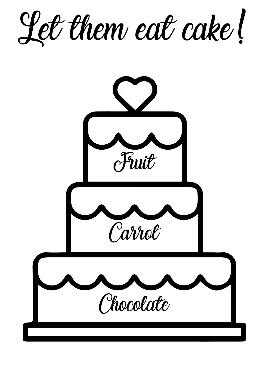 Let Them Eat Cake Print, Digital Print, Digital Download, Wedding Cake Print, Wedding Stationery