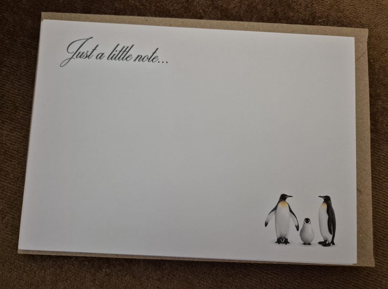 Pack of 10 Notelets, Note Cards, Letter Writing, a Note to You, Penguin ...