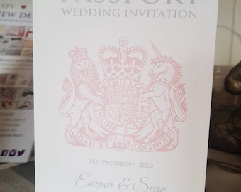 Passport wedding invitations, wedding abroad, beach wedding, wedding invites, destination wedding, plane ticket invite, travel theme,