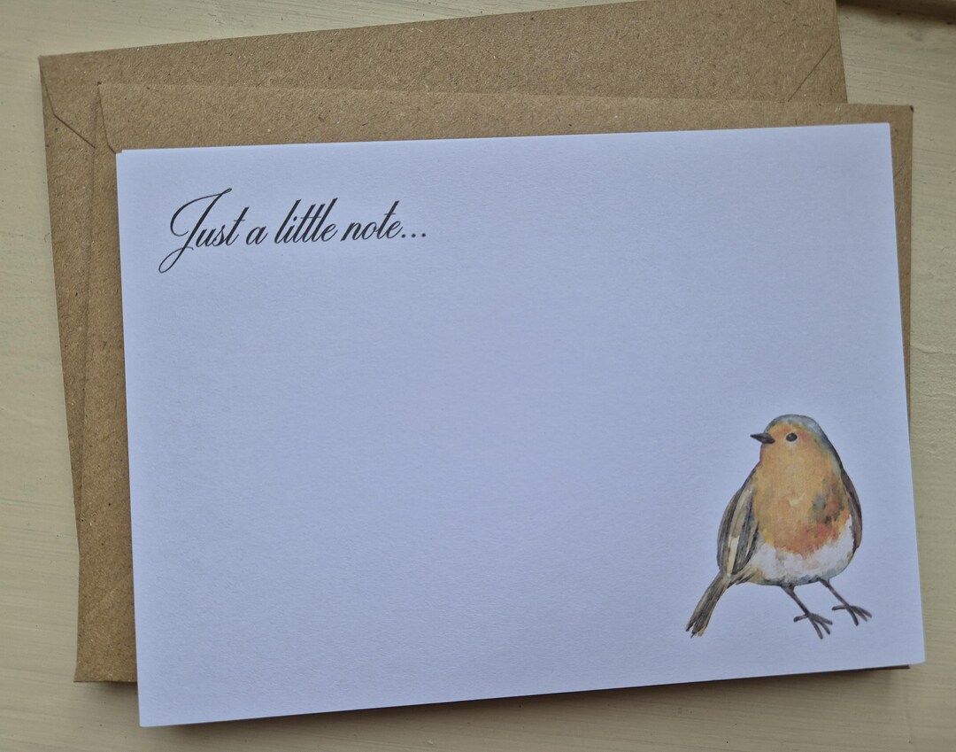 Pack of 10 Notelets, Note Cards, Letter Writing, a Note to You, Robin ...