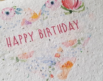 Plantable Birthday Wildflower Seed card, plantable seed card, nature gift, eco friendly, seed paper card, bee friendly, zero waste