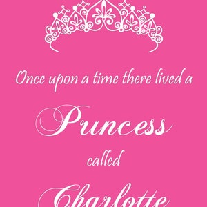 Personalised Princess print, A4 print, gift for a little girl, daughter gift, princess bedroom, pink decor, princess theme,