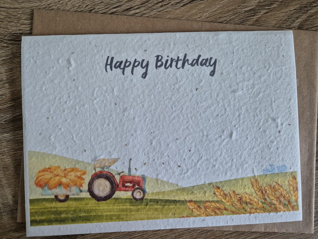 Farming Plantable Birthday Card, Wildflower Seed Card, Wild Flower Seed ...