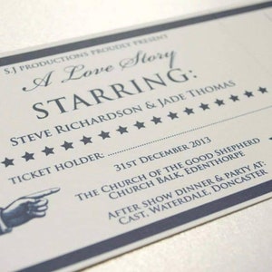 Ticket Einladung PDF digital (Format DL), Hochzeitseinladung Download, digitale Hochzeitseinladung,
