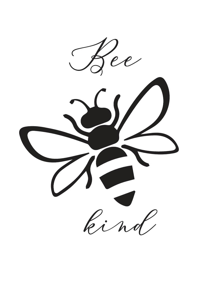 Bee kind A4 print bee bumble bee kind quote happy | Etsy