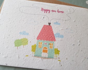 Plantable new home card, plantable seed card, wild flower seed card, eco friendly, seed paper card, bee friendly, seeded card, moved house,
