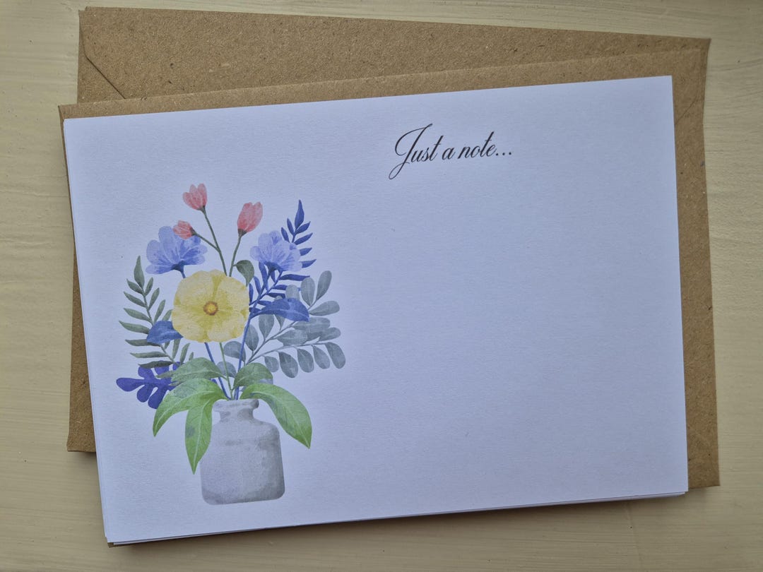Pack of 10 Notelets, Note Cards, Letter Writing, a Note to You, Floral ...