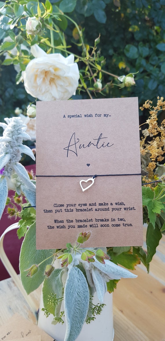 Auntie Wish Bracelet Gift for Her Cord Bracelet Token Gift
