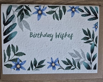 Personalised Plantable Birthday card, Wildflower Seed card, wild flower seed card, eco friendly, seed paper card, bee friendly