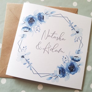 Folded wedding invitation, folded wedding invite, square invitation, floral wedding invite, wedding invitation card, classy invite,