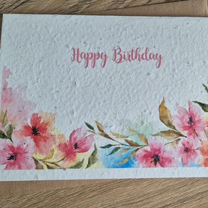 Carte d'anniversaire personnalisée à planter, carte de graines de fleurs sauvages, carte de graines de fleurs sauvages, respectueuse de l'environnement, carte de papier graine, adaptée aux abeilles