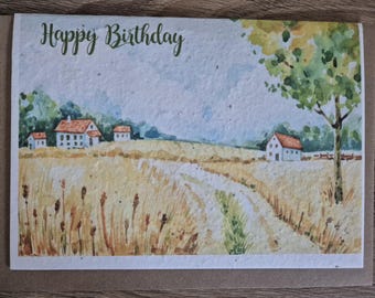 Personalised Plantable Birthday card, Wildflower Seed card, wild flower seed card, eco friendly, seed paper card, bee friendly