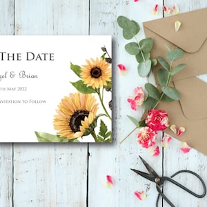 Sonnenblume Save the Date, Blumeneinladung, Einladungsdruck, Sonnenblumen, Hochzeit Save the Date, Hochzeitseinladungen, Hochzeitstag