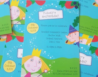 Ben and Holly party invites, invitations, kids party, children's party, birthday party, party invitations, Ben & Holly's Little Kingdom