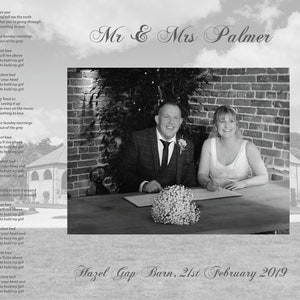 Song lyrics print, wedding song, first dance song, paper Anniversary, custom print, custom lyrics, music lyrics, Anniversary gift