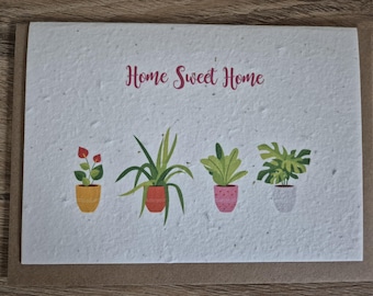 Plantable new home card, plantable seed card, wild flower seed card, eco friendly, seed paper card, bee friendly, seeded card, moved house,