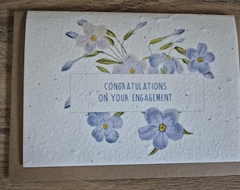 Plantable engagement card, Wildflower Seed card, wild flower seed card, eco friendly, seed paper card, bee friendly, engagement gift,