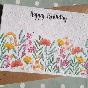 Plantable Birthday Wildflower Seed card, plantable seed card, nature gift, eco friendly, seed paper card, bee friendly, zero waste