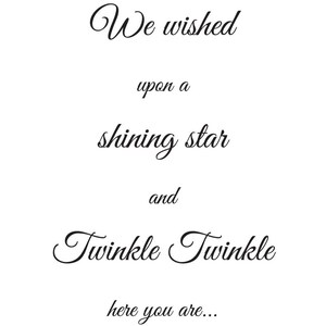 We wished upon a shining star, nursery wall art, nursery decor, child&#39;s bedroom picture, house decor, twinkle twinkle,