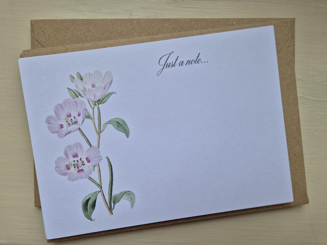 Pack of 10 Notelets, Note Cards, Letter Writing, a Note to You, Floral ...
