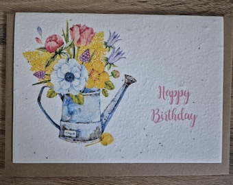 Personalised Plantable Birthday card, Wildflower Seed card, wild flower seed card, eco friendly, seed paper card, bee friendly, floral card,