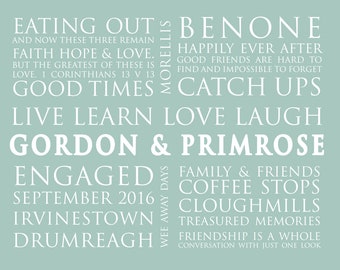 Personalised Wedding Gift, wedding day present, gift for couple, wedding present for them, personalised gift, unique gift, wedding wall art,