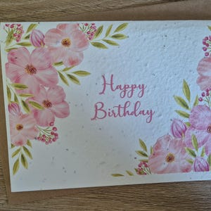 Personalised Plantable Birthday card, Wildflower Seed card, wild flower seed card, eco friendly, bee friendly, floral card,