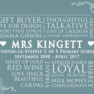 Teacher Print, teacher present, teacher Keepsake gift, teacher thank you, present for a teacher, tutor gift, school gift, school Keepsake