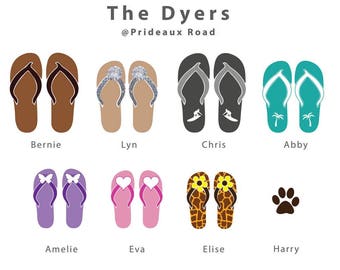Flip Flops print, summer, family gift, home decor, flip flops, Keepsake, family, unique, sandals print, gift for the home, unique gift,