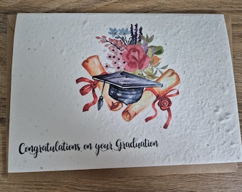 Graduation card, plantable Wildflower Seed card, plantable seed card, wild flower seed card, eco friendly, seed paper card, bee friendly,
