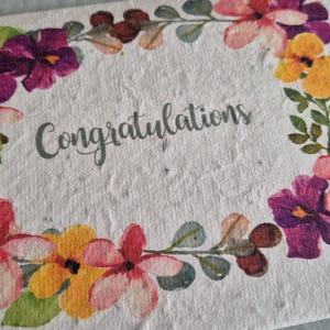 Plantable Congratulations Wildflower Seed card, plantable seed card, wild flower seed card, eco friendly, seed paper card, bee friendly,
