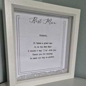 Best man gift, personalised wedding gift, wedding party gifts, scatter crystal frame, best man present, wedding day,