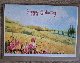 Personalised Plantable Birthday card, Wildflower Seed card, wild flower seed card, eco friendly, seed paper card, bee friendly