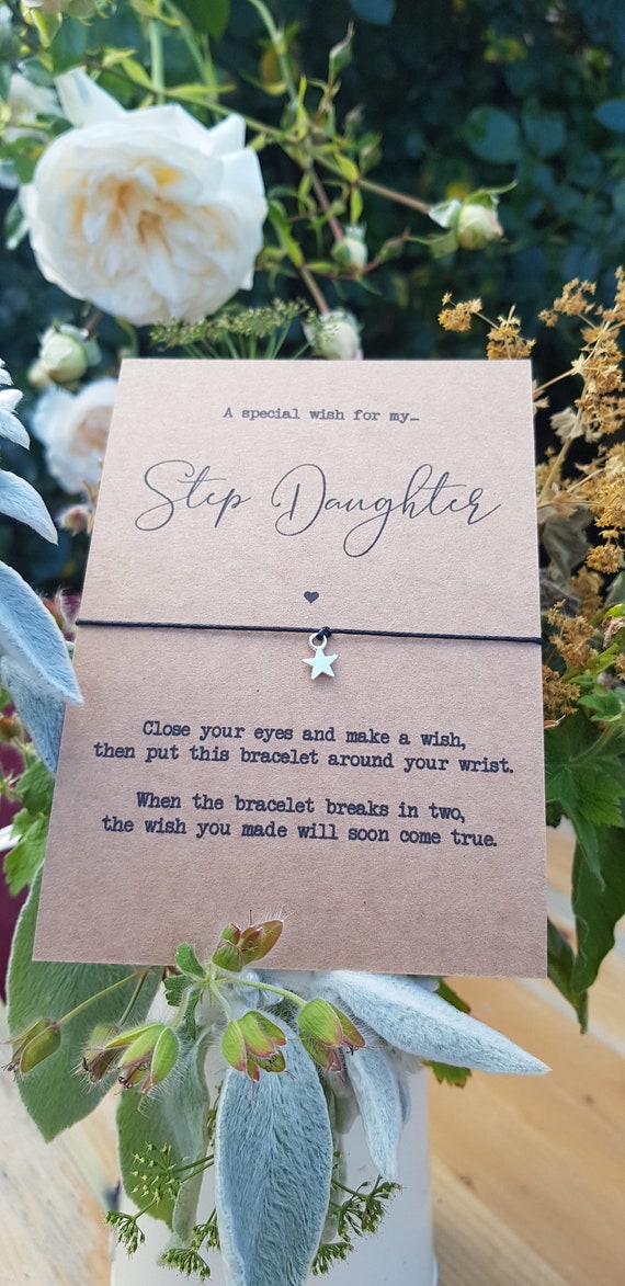 Step Daughter Wish Bracelet, Gift for Her, Cord Bracelet, Token