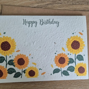 Carte d'anniversaire personnalisée à planter, carte de graines de fleurs sauvages, carte de graines de fleurs sauvages, respectueuse de l'environnement, carte de papier graine, adaptée aux abeilles