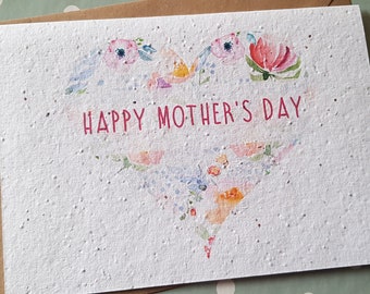 Planterbart morsdagskort, planterbart frökort, frökort med vilda blommor, miljövänligt, fröpapperskort, bivänligt, morsdagspresent,