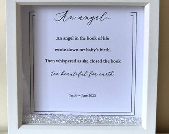 Herdenkingscadeau baby, herdenkingslijst baby, gepersonaliseerd cadeau sterfgeval, regenboogbaby, sympathie, verlies baby, aandenken miskraam