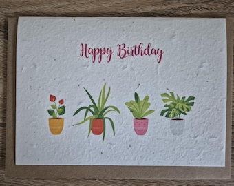 Plantable Birthday card, Wildflower Seed card, wild flower seed card, eco friendly, seed paper card, bee friendly, floral card, gardening,