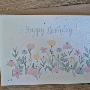 Personalised Plantable Birthday card, Wildflower Seed card, wild flower seed card, eco friendly, bee friendly, floral card,