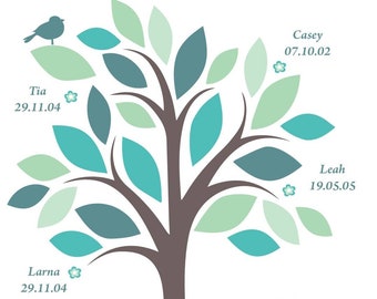 Family Tree print, Grandparents gift, grandchildren, gift for him, gift for her, grandma, grandpa, gran, grandad, nanny, nanna,